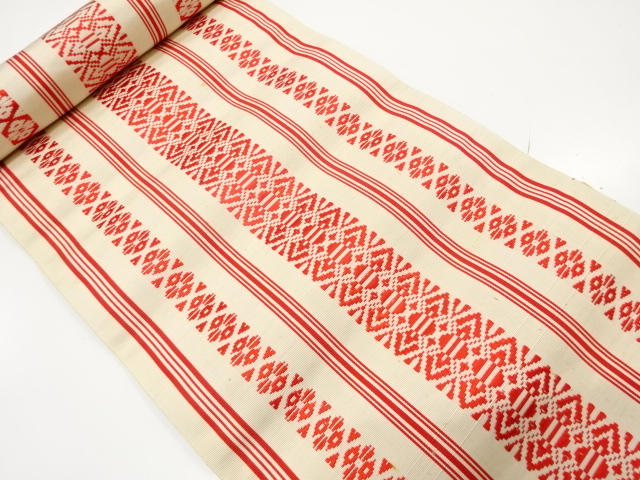 JAPANESE KIMONO / ANTIQUE BOLT FOR HASSUN OBI / SILK / CHIKUZEN HAKATA